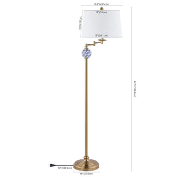 Aveiro 61.5" Classic Midcentury Iron LED Floor Lamp - JONATHAN Y